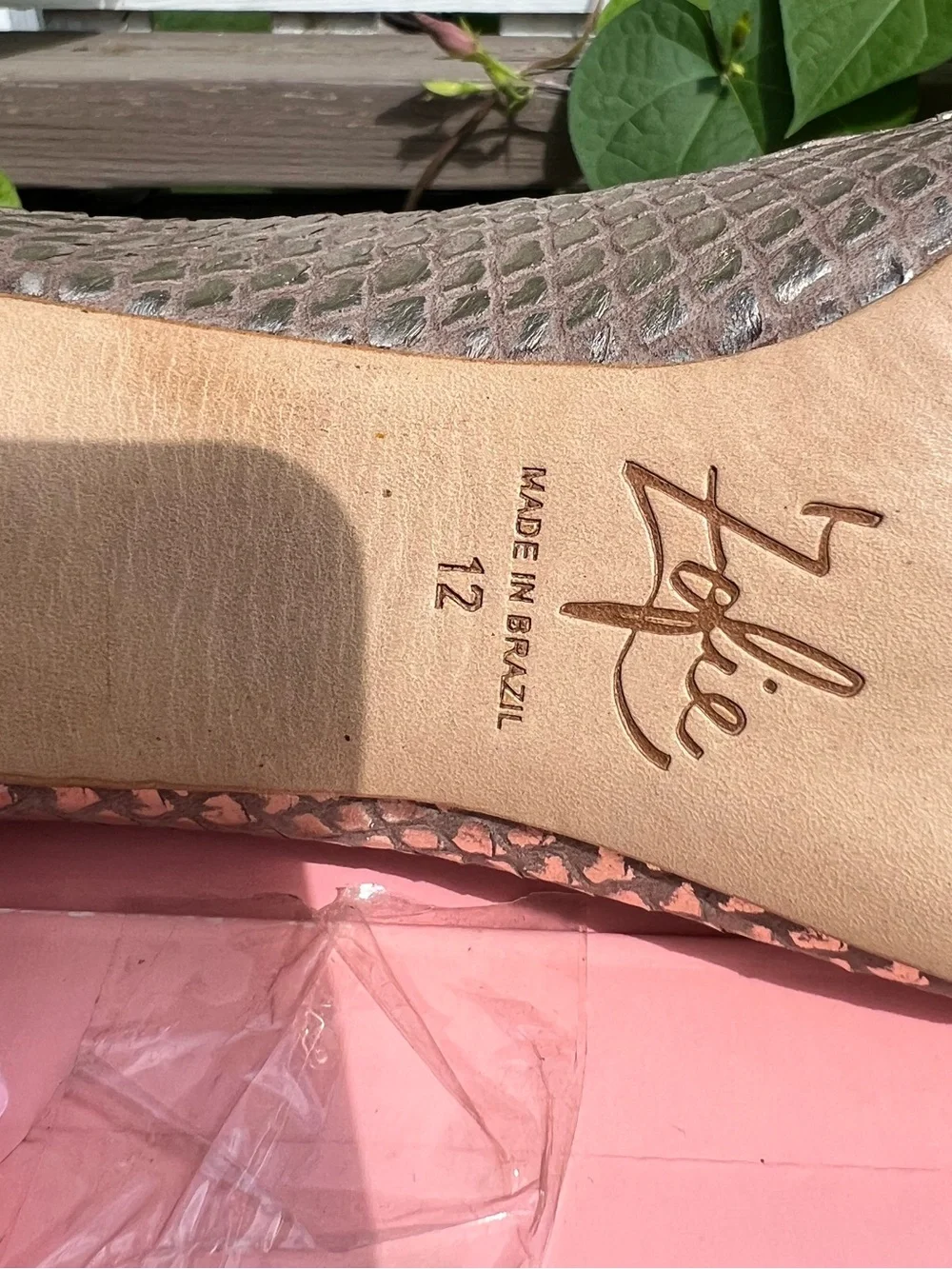 Zofie Bronze Snakeskin Peep Toe Pumps Size 12 New w/ Dust Bag, Brazil Leather